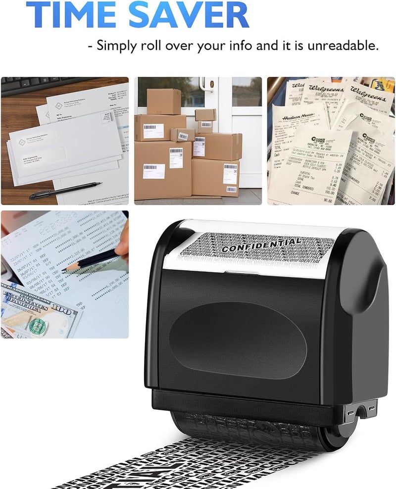 TONOS Identity Theft Protection Roller Stamp - Confidential Roller Stamp for Identity Protection & Security Stamp- Blocks Out Privacy Information, Guard Your Address & ID (3 Pack) - Image 5
